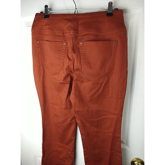 belle kim gravel Woman 4P Pants Rust Pullon Pocket Stretch Flat Front - Picture 8 of 9